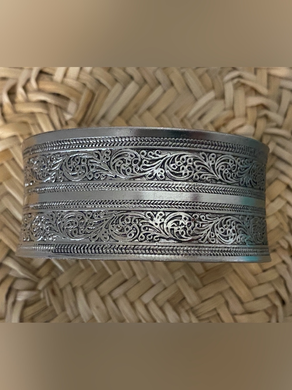Silver Engraved Cuff Bracelet